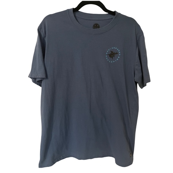 Maui and Sons World Wide Blue Shark Graphic Men's Tee Shirt Size Large - Picture 1 of 5